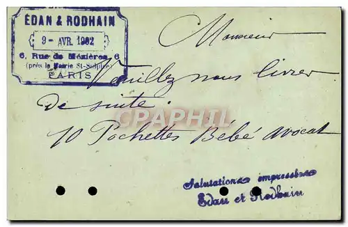 Carte Edhan et Rodhain Rue de Mezieres pres la Mairie St Sulpice