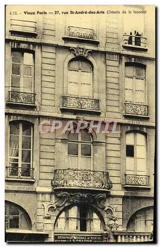 Cartes postales Paris 27 Rue Saint Andre des Arts Details de la facade