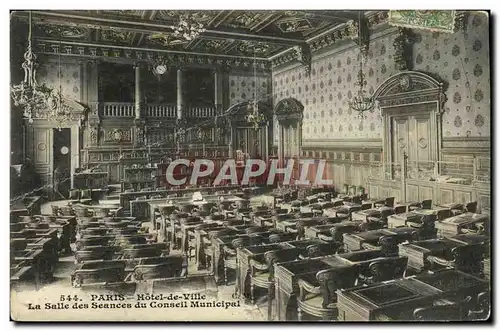 Cartes postales Paris Hotel de ville La salle des seances du Conseil municipal