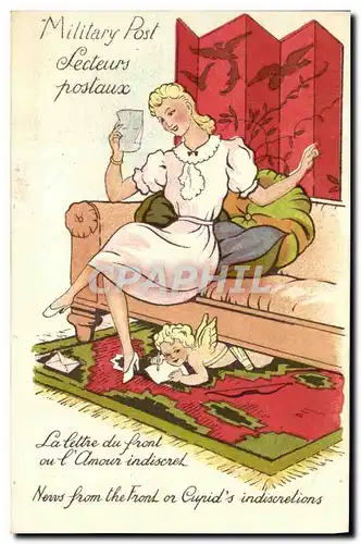 Cartes postales Militaria La lettre du front Ange Femme