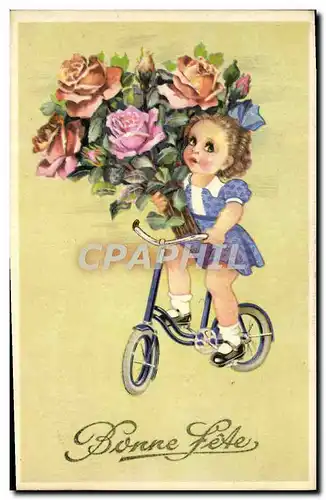 Ansichtskarte AK Fantaisie Enfant Velo Cycle