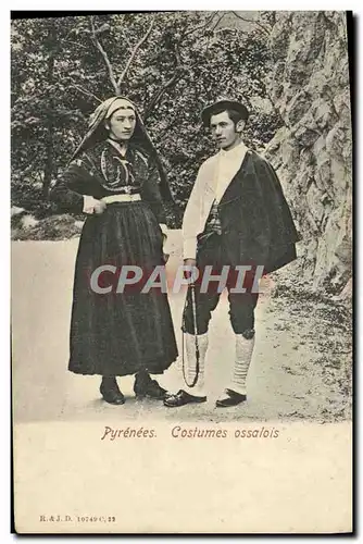 Ansichtskarte AK Pyrenees Costumes Ossalois Folklore