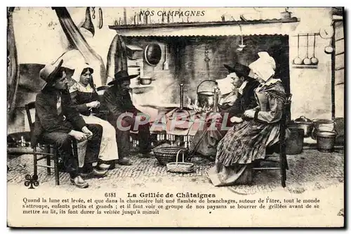 Cartes postales La grilleee de chataignes Folklore