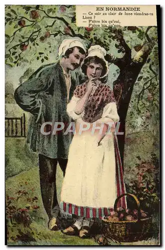 Ansichtskarte AK Normandie Couple Folklore