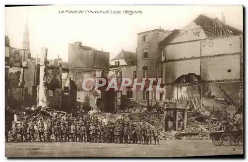 Cartes postales Liege La palce de l&#39universite Militaria Soldats