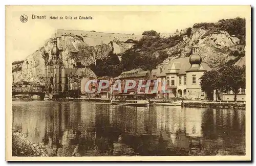 Cartes postales Dinant hotel de ville et citadelle