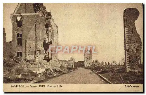 Cartes postales Ypres 1919 Rue de Lille