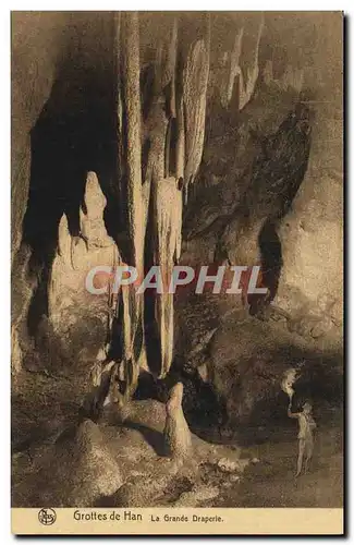 Cartes postales Grottes de Han La grande draperie