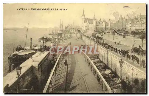 Cartes postales Anvers Embarcadere et le Steen Bateau