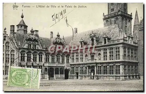 Ansichtskarte AK Furnes L&#39Hotel de Ville et le Palais de Justice