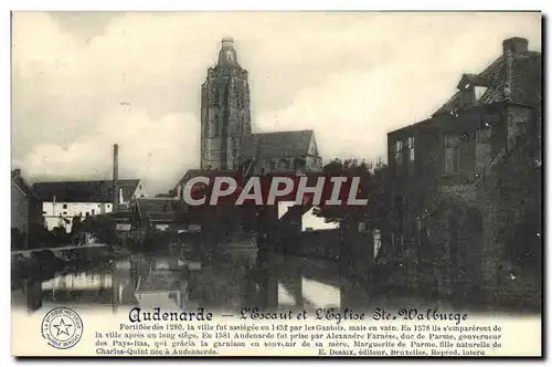 Cartes postales Audenarde Escaut et L'Eglise Ste Walburge