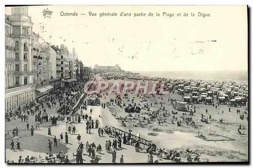 Cartes postales Ostende Vue Generale d'une partie dela Plage et de la Digue
