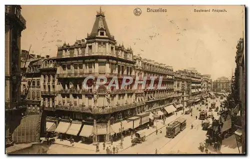 Cartes postales Bruxelles Boulevard Anspach Tramway