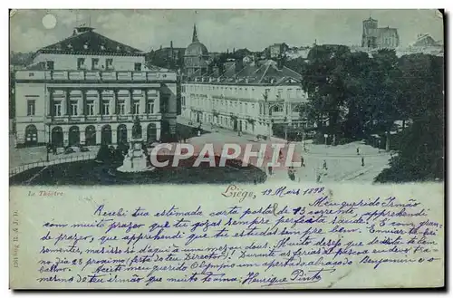 Cartes postales Liege Le theatre