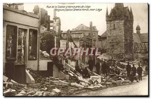 Cartes postales Rue de la station a Herve pres de Liege Miltiaria