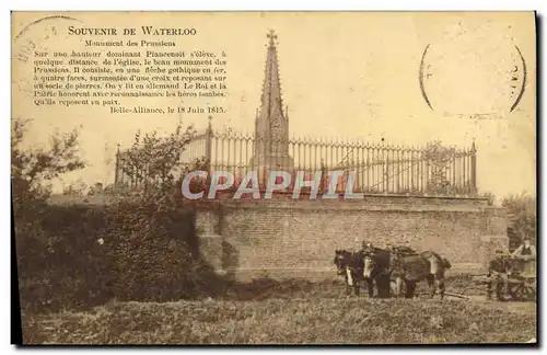 Cartes postales Souvenir de Waterloo Monument des Prussiens