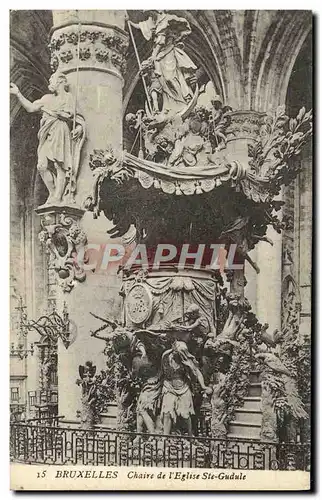 Cartes postales Bruxelles Chaire de l&#39eglise Ste Gudule
