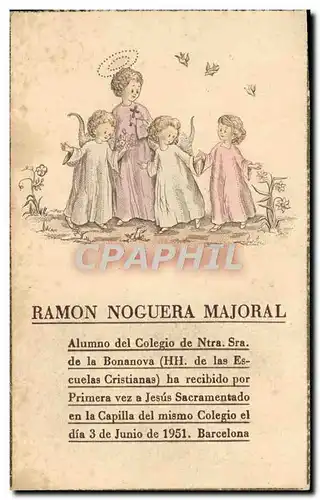 Ansichtskarte AK Ramon Noguera Majoral Enfant Anges