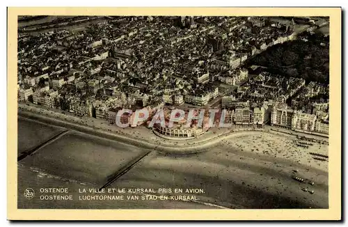 Cartes postales Ostende La ville et le Kursall pris en avion