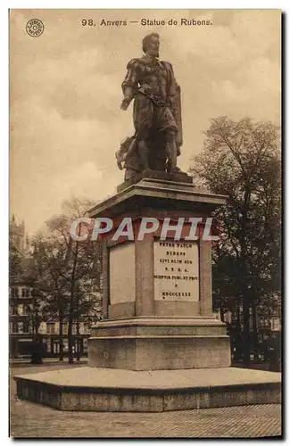 Cartes postales Anvers Statue de Rubens