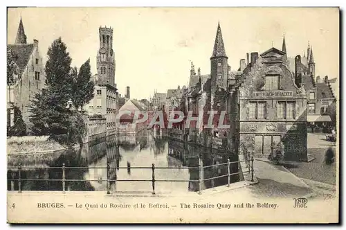 Ansichtskarte AK Bruges le quai du rosaire et le beffroi