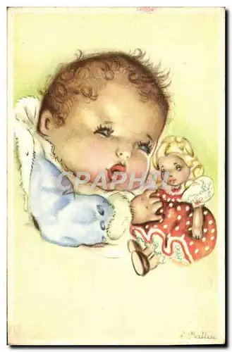 Cartes postales Fantaisie Enfant Bebe Poupee