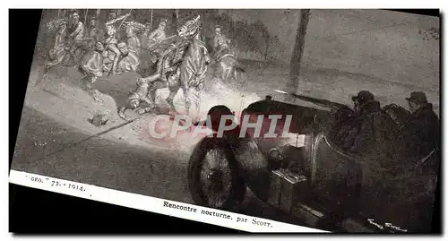 Cartes postales Rencontre nocturne Militaria Auto mitrailleuse