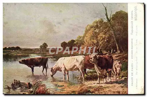 Ansichtskarte AK Fantaisie Salons de Paris Voisard Margerie Vaches