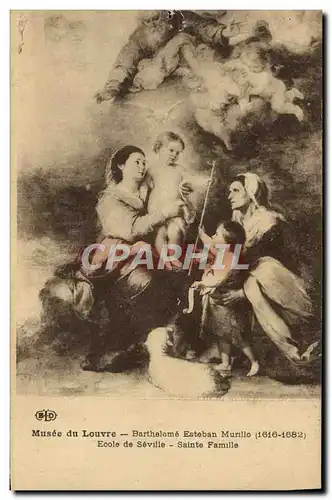 Ansichtskarte AK Fantaisie Musee du Louvre Paris Barthelome Esteban Murillo sainte Famille