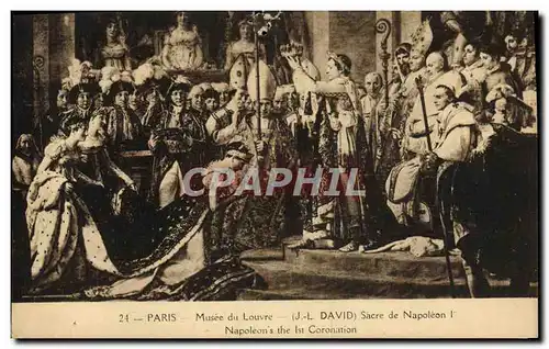 Cartes postales Fantaisie Musee du Louvre Paris David Sacre de Napoleon 1er