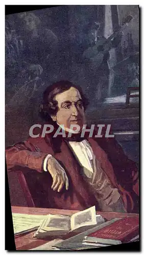 Cartes postales Balestrieri Rossini composant Le barbier de Seville