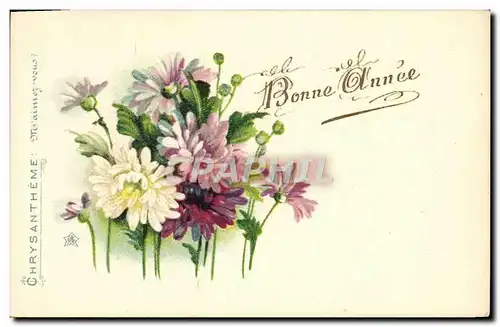 Cartes postales Fantaisie Fleurs Chrysantheme