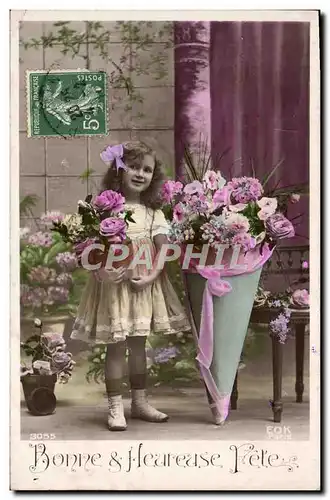 Cartes postales Fantaisie Enfant Fleurs