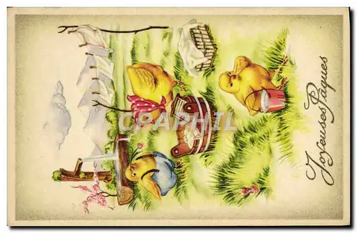 Cartes postales Fantaisie Poussins Paques