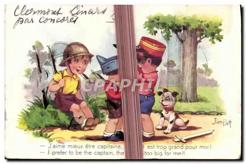 Cartes postales Fantaisie Enfants Militaria