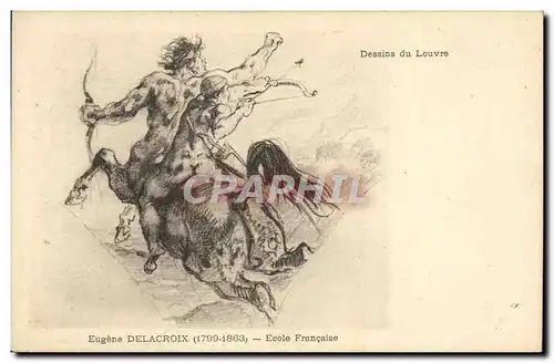 Cartes postales Dessins du Louvre Eugene Delacroix