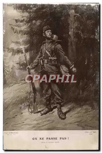 Cartes postales Fantaisie On ne passe pas Georges Scott Militaria