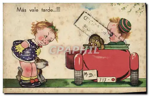 Cartes postales Fantaisie Enfants Automobile