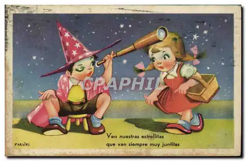 Cartes postales Fantaisie Enfants Astronomie