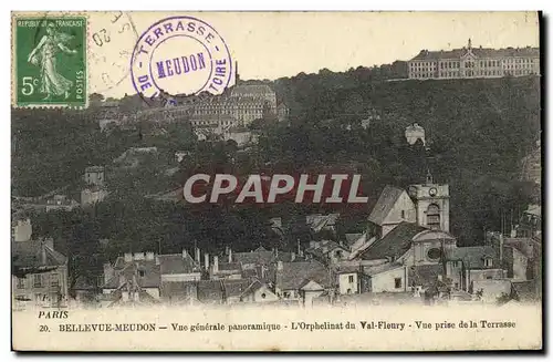 Cartes postales Bellevue Meudon Vue generale panoramique Orphelinat du Val Fleury Vue prise de la terrasse