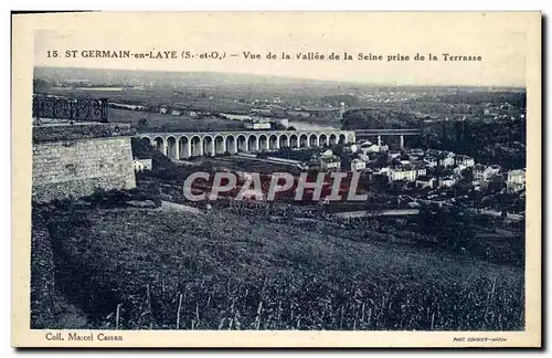 Cartes postales St Germain En Laye Vue de la vallee de la seine prise de la terrasse