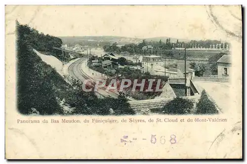 Cartes postales Panoram du Bas Meudon du Funiclaire de Sevres de St Cloud et du Mont Valerien
