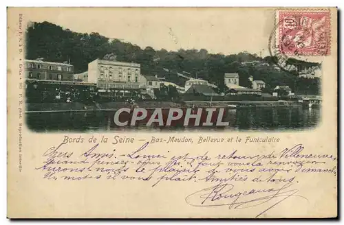 Cartes postales Bords de la Seine Bas Meudon Bellevue et le Funiculaire