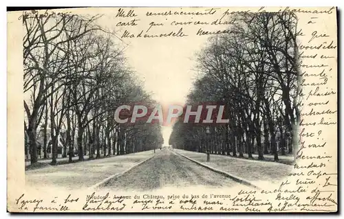 Cartes postales Meudon Avenue du Chateau prise du bas de l'Avenue