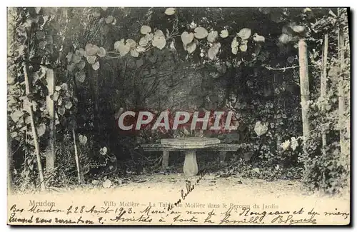 Cartes postales Meudon Villa Moliere La table de Moliere dans le berceau du jardin