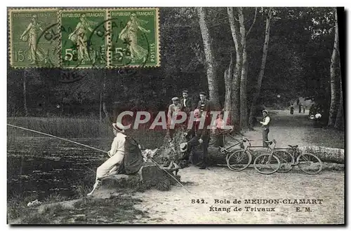 Cartes postales Bois de Meudon Clamart Etang de Villebon Peche Pecheur Velo Cycle