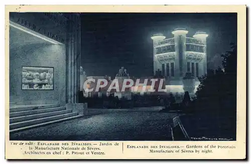 Ansichtskarte AK Vue de Nuit Esplanade des Invalides Jardin de la Manufacture Nationale de Sevres