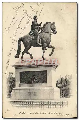 Ansichtskarte AK Paris La Statue de Henri IV au Pont Neuf
