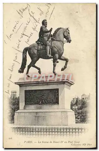 Cartes postales Paris La Statue de Henri IV au Pont Neuf