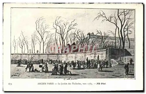 Cartes postales Ancien Paris Le Jardin des Tuileries vers 1789